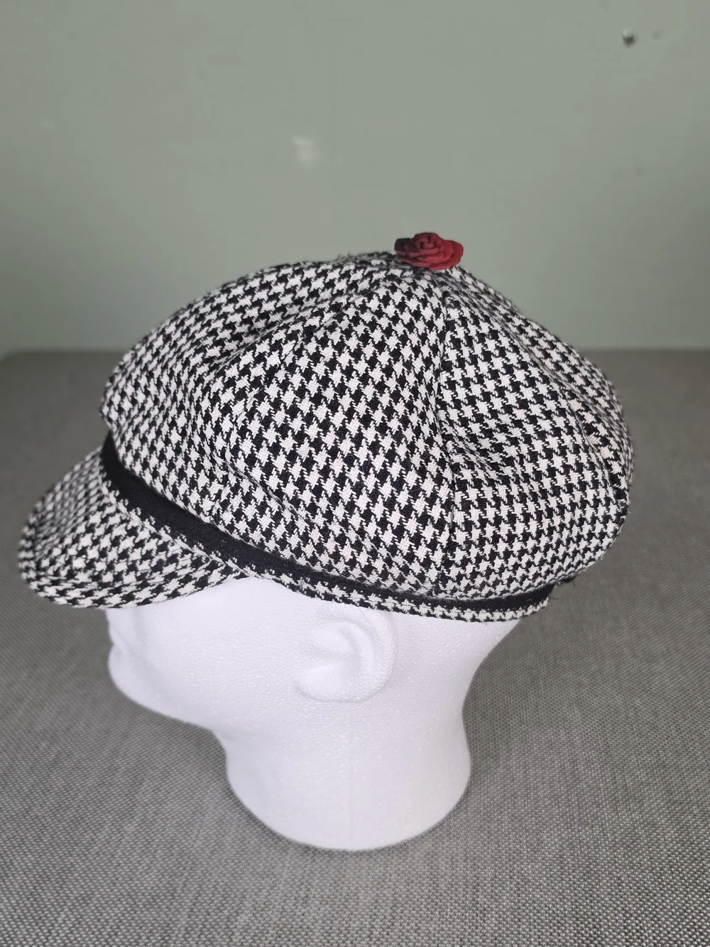 & Other Stories Black and White Houndstooth Baker Boy Cap